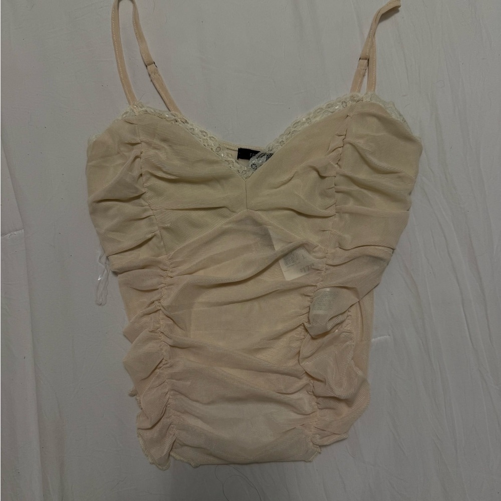 Forever 21 Cream Ruched Camisole